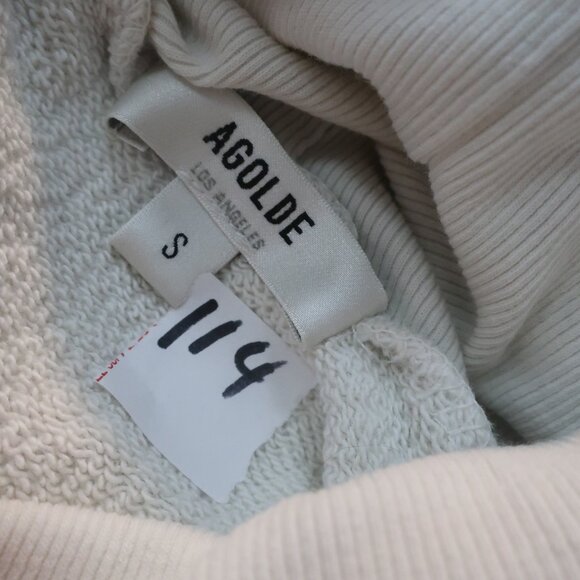 Womens Agolde Off White Turtleneck Oversized Sweatshirt Top S - Picture 6 of 6